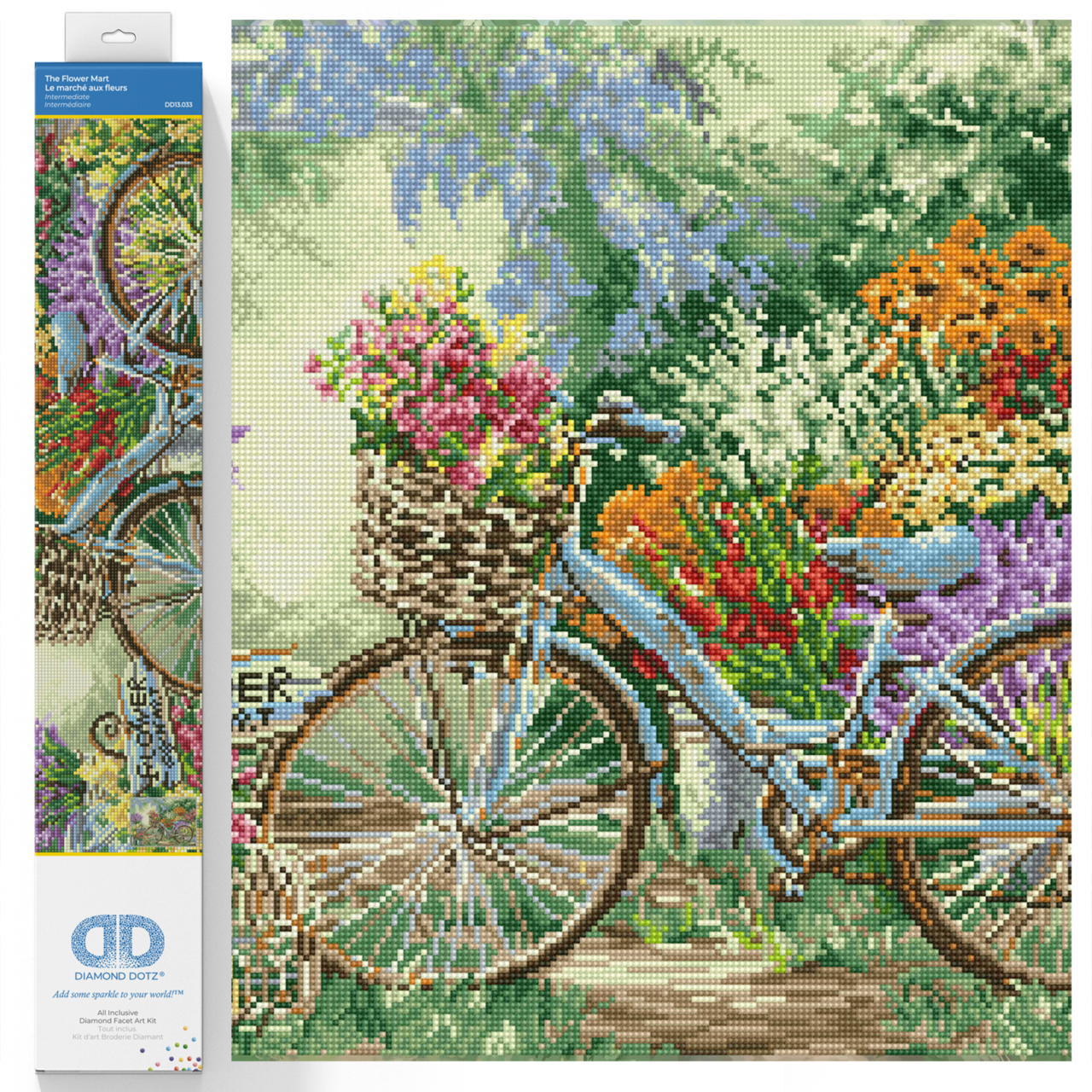 Diamond Dotz The Flower Mart Diamond Painting Kits for Adults - Diamond Art Kits a Relaxing Creative Craft Kit with Dotz Gems 19.7x26.4